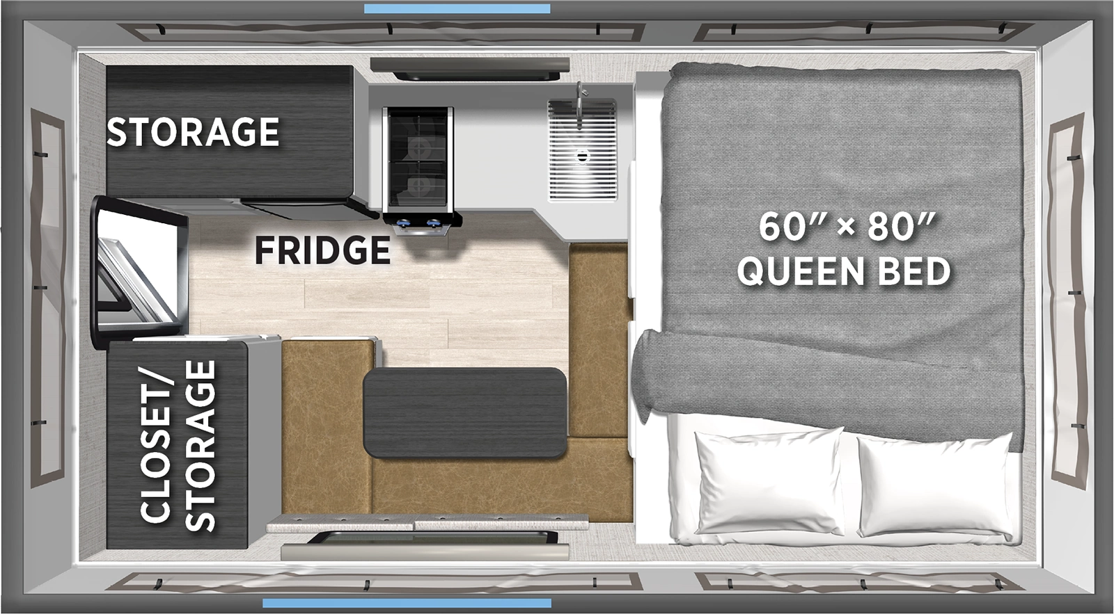 Real Lite Truck Camper SS-1605 Floorplan